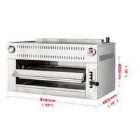 Grill salamandre infrarouge professionnel à gaz en acier inoxydable de 36 pouces, 48000 BTU, pour cuisine (RCM-36L)