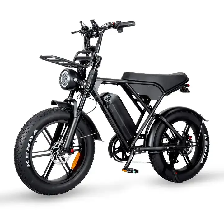 Upgraded OUXI H9 Adults Electric Bike Full Suspension Electric Mountain Bike Ebike 48v 15ah 750w Off Road 20'' Fat Tire E Bike