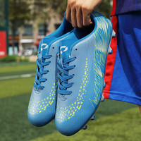 Chaussures de football unisexes pour adultes et enfants, tige en PVC, doublure en mesh respirant, semelle extérieure en caoutchouc durable - Utilisation pour l'entraînement scolaire et les matchs
