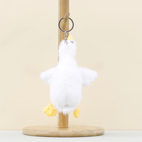 Vente en gros Pendentif en peluche d'oie blanche de dessin animé mignon porte-clés Peluche peluche poupée Animal en peluche personnalisé pour la promotion