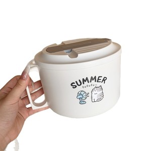 ชามบะหมี่กึ่งสำเร็จรูปซัมเมอร์ ฟูฟู พร้อมฝาปิด ดีไซน์การ์ตูน ปิดสนิท สำหรับใช้ในบ้าน - Product Image 4