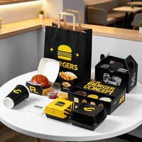 Boîtes d'emballage personnalisées pour frites à emporter, contenants pour chips, restauration rapide, poulet frit, nuggets, pop-corn, ensemble de boîtes alimentaires