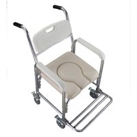 Chaise de douche et de toilette pour personnes âgées en alliage d'aluminium avec roues, capacité 300 kg, Lichao CT8514L