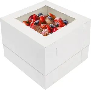 Boîte à gâteaux avec fenêtre peut être personnalisée boîte de cuisson adaptée aux pains, pâtisseries, desserts, décorations de fête de vacances