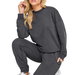 <b>Women's</b> Summer Formal Breathable Acid Wash Knitted Cotton Pullover Hooded <b>Sweatshirt</b> Geometric Pattern Front Solid Color 2026 - Product Image 1