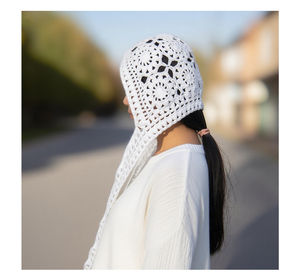 Cross-Biên Giới Dệt Tay Nghệ Thuật Dệt Kim Mũ Hollow Thiết Kế Hoa Với Áo Thun Casual Crochet Hat - Product Image 5