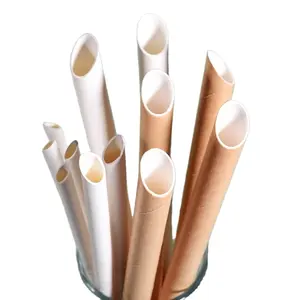 Wholesale Disposable Black Paper Straws Thickened Biodegradable Drinking Paper Straws