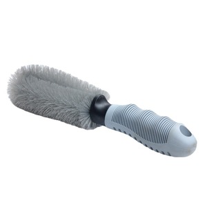 Cepillo de limpieza para llantas de coche, cerdas de nailon gris, mango de PVC, limpieza profunda para mantenimiento de llantas de coche - Product Image 5