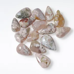 Factory price crystal healing stones Cherry blossom agate drop tumbled stones