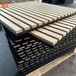 Moderno 600x600mm <span class=keywords><strong>madera</strong></span> <span class=keywords><strong>de</strong></span> nogal MDF Panel acústico listón cuadrado rectángulo decoración Interior pared techo sonido diseño gráfico - Product Image 4
