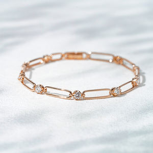 שרשרת נייר קסם ללא הגבלה שרשרת 2.9 מ "מ חיתוך עגול מעבדה גדל יהלום 10k <span class=keywords><strong>14k</strong></span> 18k צמיד זהב 18k 18k גברים נשים גברים - Product Image 3