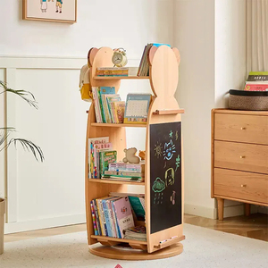 Meubles en bois massif pour tout-petits, étagère à 4 niveaux <span class=keywords><strong>et</strong></span> armoire de <span class=keywords><strong>rangement</strong></span> de jouets avec tableau noir latéral pour salle de jeux <span class=keywords><strong>et</strong></span> chambre à coucher - Product Image 1