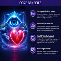 Tablet Lutein Blueberry Label Pribadi Vitamin C Ekstrak Panax Notoginseng Suplemen Herbal Pendukung Kesehatan Penglihatan untuk Dewasa