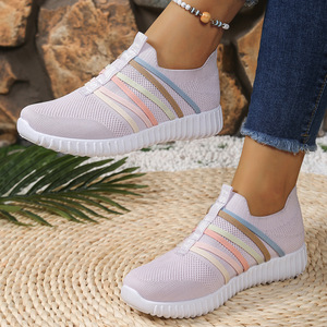 Chaussures en toile décontractées tendance pour l'été, nouveau style, respirantes, à enfiler, semelle en caoutchouc, design sportif - Product Image 1