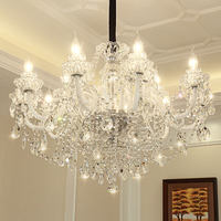 Lustre de Luxe Européen en Cristal pour Salon Salle à Manger Hôtel Chambre Villa Lumière Suspendue Contemporaine