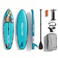 Planche de paddle gonflable large sur mesure pour usine OEM, 335*84*15CM, pour yoga, fitness, rivière