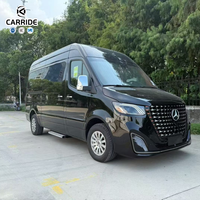 Kit d'aménagement intérieur personnalisé pour camping-car CARRIDE Premium Luxury Orange Mercedes Sprinter Modèle 2 Van, sièges en cuir, métal.