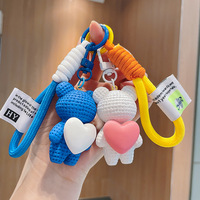 Porte-clés Ours Amoureux Créatif Style Designer, Adorable Pendentif Cœur pour Sac à Dos et Accessoires de Sac
