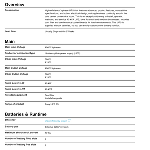 E3SUPS40KH UPS Trifásico en Línea de Alta Eficiencia 40kVA 40kW 400V, Sistema de Alimentación Ininterrumpida para Centro de Datos con Batería Externa - Product Image 3