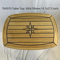 Plateau de table en teck en forme de baril 450x600 500x700 610x940mm, 17.7x23.6 19.7x27.5 24x37 pouces avec incrustation étoile pour bateau, yacht, caravane, camping-car