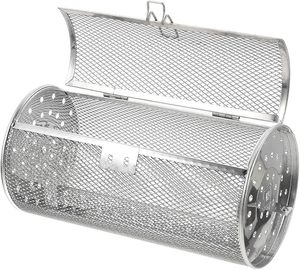 Cesta de asado giratoria de acero inoxidable para vegetales, cacahuetes y granos de café, ideal para barbacoa - ¡Gran oferta! - Product Image 1