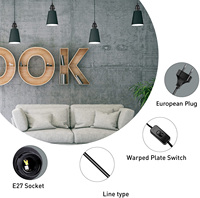 Cordon d'alimentation E27 avec interrupteur, câble suspendu de 1,8 m, douille à vis EU à dents complètes pour luminaire suspendu, adaptateur de prise d'ampoule
