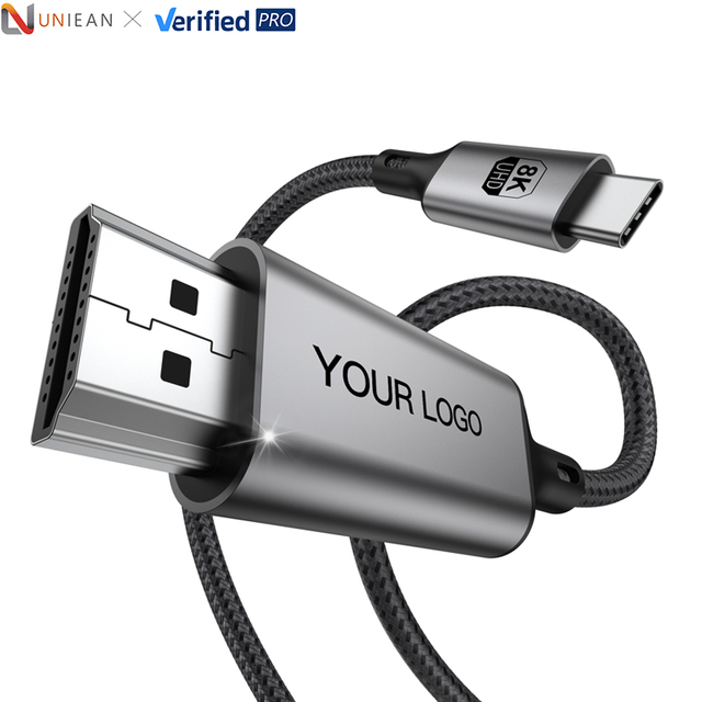 UNIEAN Type C to UHD 2.1 Video Cable 8k4k60Hz 48Gbps High Speed Cable USB to UHD Adapter for Mobile Phones Laptops to TVs