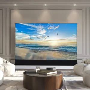 Luxury Shore ROLATV Home Theater piano schermo di proiezione in aumento Laser Tv arrotolabile per proiettore Ust 4k schermo Alr