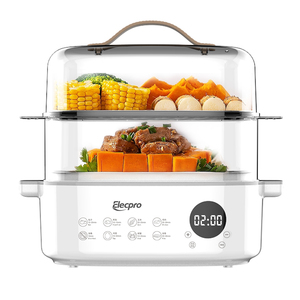 <span class=keywords><strong>Cuiseur</strong></span> électrique multifonctionnel 18L 1200W Fast Steam 3-Layer Large Capacity Safety SUS 304 PP Steamer for Household Use - Product Image 1