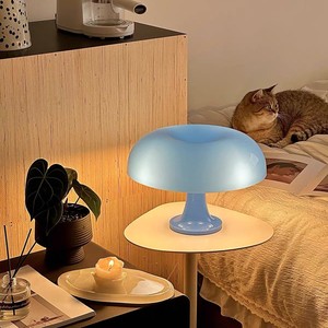 Lámpara de mesa con forma de hongo, E27, LED, 220V, control de interruptor, luz nocturna para dormitorio, sala de estar, estudio, diseño minimalista - Product Image 1