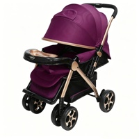 Poussette bébé en métal légère pliable, sécurisée, pour s'asseoir et se coucher, 0-6 mois, 4 roues, portable