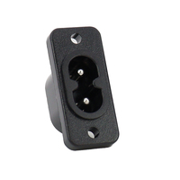 Prise d'alimentation AC006 à visser sur bride, 2,5 A 250 V, deux versions : base plate et corps haut, avec broches à souder, connecteur d'alimentation CA