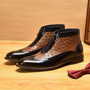 New Trendy Three-layer Italian High-<b>heeled</b> Long-style Flat Leather Men's Business Formal Wedding Shoes - Product Image 1