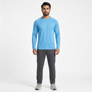 T-shirt à manches longues surdimensionné personnalisé avec photo épaisse, style décontracté pour hommes et femmes, logo rayé brodé, 100% coton, lettres - Product Image 1