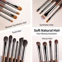 Ensemble de pinceaux de maquillage professionnels 24 pièces, grand pinceau pour le visage, pinceau pour les yeux, pinceau pour le pli des paupières, poils de chèvre naturels, pinceau effilé