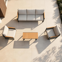 DWOO Fabrik Allwetter 4-in-1 Terrassen-Sitzgruppe Dreisitzer Geflochtenes Sofa Outdoor Balkon Lounge-Set