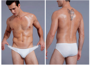 กางเกงบ็อกเซอร์สำหรับผู้ชายกางเกงในผ้าฝ้ายแบบ100% กางเกงในชายแบบใช้แล้วทิ้งกางเกงในชายแบบมีช่องระบาย - Product Image 6