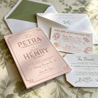 Servicio de Personalización de Tarjetas de Felicitación para Bodas en Pequeñas Cantidades, Sobres, Tarjetas de Respuesta, Tarjetas de Programación, Papel Elegante con Relieve Personalizado