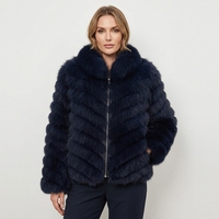 Veste de luxe en vraie fourrure de renard gris pour femme, motif chevron, manteau en fourrure de renard naturelle, couture en V, vêtement d'extérieur en fourrure véritable