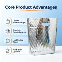 Sac isotherme réfléchissant à 97 %, pliable, ouverture supérieure, qualité alimentaire, pour pique-nique, camping, extérieur, certifié CE ISO SGS