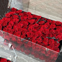 Rose éternelle stabilisée pour Noël, coffret cadeau sac à main, décoration de table en acrylique haut de gamme, cadeau fête des Mères