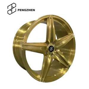 Pengzhen nuovo stile forgiato star design spazzolato dorato r18 r20 5x120 ruote per autovetture per Ford mustang