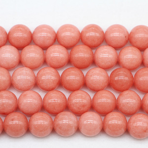 Natural Stone Loose Round Beads Color B Orange <b>Red</b> For DIY <b>Bracelets</b> Yiwu Origin ST0085 - Product Image 1