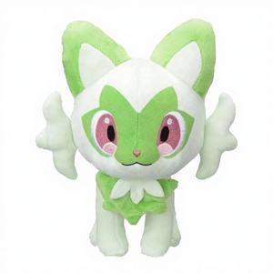 FYQC New Leaf <b>Cat</b> <b>Plush</b> Doll 20cm Height PP Cotton Filled Zhu Ziyu Standing Posture Grass-Themed Toy-FYQC Brand - Product Image 1