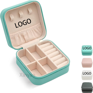 Biểu Tượng Tùy Chỉnh Mini Đồ Trang Sức Du Lịch Trường Hợp Nhỏ Xách Tay Jewellry Tổ Chức Hiển Thị Hộp Lưu Trữ Cho Nhẫn Bông Tai Dây Chuyền Quà Tặng - Product Image 1