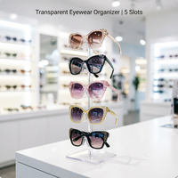 Présentoir à lunettes en acrylique à 5 niveaux – Support de comptoir transparent pour lunettes – Organisateur de merchandising durable pour magasins