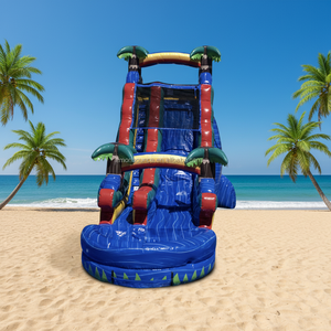 Tobogán Acuático Inflable Gigante Tropical <span class=keywords><strong>de</strong></span> Doble Carril <span class=keywords><strong>con</strong></span> <span class=keywords><strong>Piscina</strong></span> <span class=keywords><strong>de</strong></span> Chapoteo, Equipo <span class=keywords><strong>de</strong></span> Juego Acuático para Exteriores <span class=keywords><strong>de</strong></span> Verano para Adultos y Niños - Product Image 2
