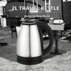 กาต้มน้ำไฟฟ้าไร้สายสแตนเลส ขนาด 2 ลิตร 1500 วัตต์ รองรับไฟ 110V-220V ต้มน้ำเร็ว พร้อมระบบตัดไฟอัตโนมัติ สำหรับใช้ในบ้านและโรงแรม - Product Image 2