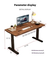 Bureau de travail ergonomique moderne intelligent extensible à moteur unique avec réglage assis-debout, mobilier informatique compatible