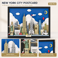 Wange 5921 New York City Postcard Wall Hanging Small Particle Patchwork Creative Photo Decoration Building Blocks Set Toys